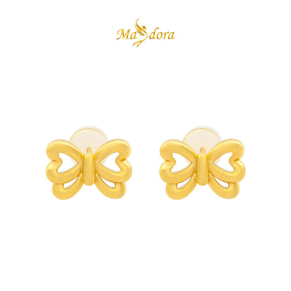 MASDORA 999 Gold Earring Earrings Subang Emas ~ Golden Bow (EMAS 999/24K)