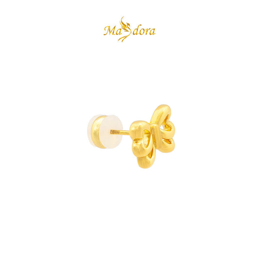 MASDORA 999 Gold Earring Earrings Subang Emas ~ Golden Bow (EMAS 999/24K)