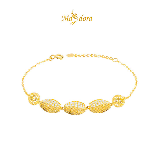 MASDORA 916 Gold Bracelet Rantai Tangan Emas ~ Sparkling Swivel Bead (EMAS 916/22K)