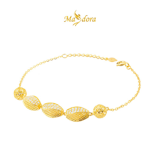 MASDORA 916 Gold Bracelet Rantai Tangan Emas ~ Sparkling Swivel Bead (EMAS 916/22K)