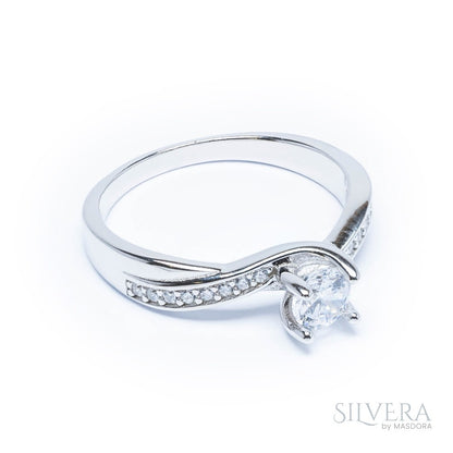 SILVERA 925 Silver Ring Rings Cincin Perak ~ Sparkling Solitaire Ring, 925 Silver by Masdora