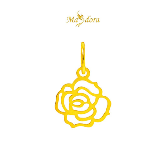 MASDORA 916 Gold Pendant Loket Emas ~ Mini Golden Rose (EMAS 916/22K)