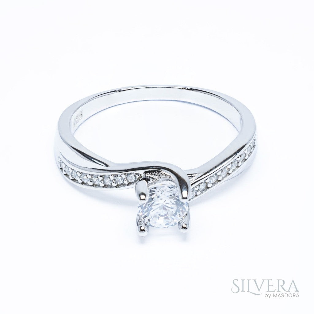 SILVERA 925 Silver Ring Rings Cincin Perak ~ Sparkling Solitaire Ring, 925 Silver by Masdora