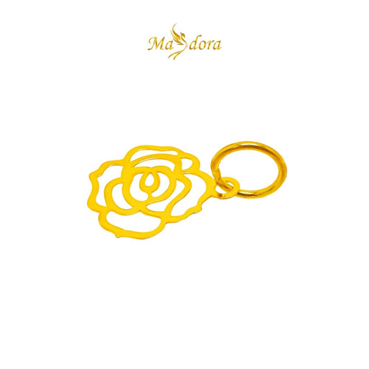 MASDORA 916 Gold Pendant Loket Emas ~ Mini Golden Rose (EMAS 916/22K)
