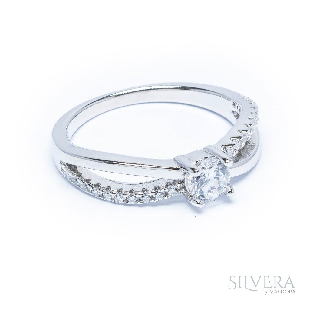 SILVERA 925 Silver Ring Rings Cincin Perak ~ Infinity Solitaire Ring, 925 Silver by Masdora