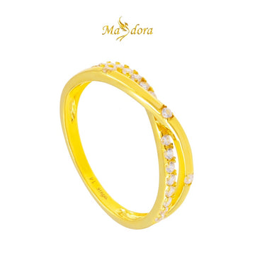MASDORA 916 Gold Ring Rings Cincin Emas ~ Sparkling Galaxy Cross (EMAS 916/22K)