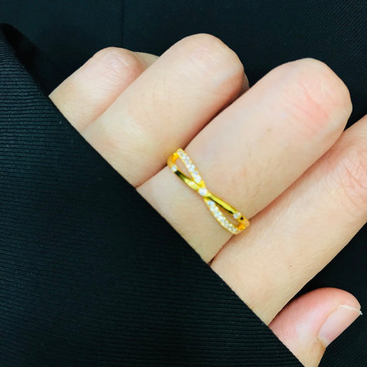 MASDORA 916 Gold Ring Rings Cincin Emas ~ Sparkling Galaxy Cross (EMAS 916/22K)