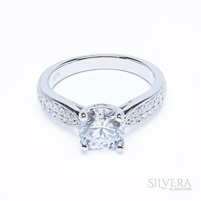 SILVERA 925 Silver Ring Rings Cincin Perak ~ Eternity Love Solitaire Ring, 925 Silver by Masdora