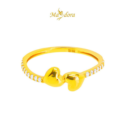 MASDORA 916 Gold Ring Rings Cincin Emas ~ Sparkling Twinnie Love (EMAS 916/22K)