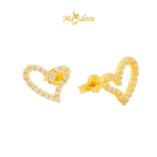 MASDORA 916 Gold Earrings Earring Subang Emas ~ Sparkling Sincero Stud (EMAS 916/22K)