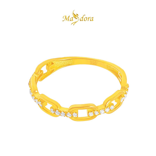 MASDORA 916 Gold Ring Rings Cincin Emas ~ Sparkling Links Of Love (EMAS 916/22K)