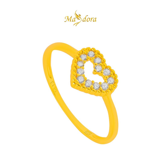 MASDORA 916 Gold Ring Rings Cincin Emas ~ Sparkling Sincero Heart (EMAS 916/22K)