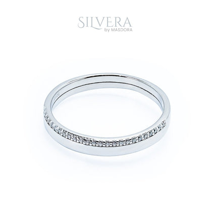 SILVERA 925 Silver Ring Rings Cincin Perak ~ Eternal Love Wedding Band, 925 Silver by Masdora