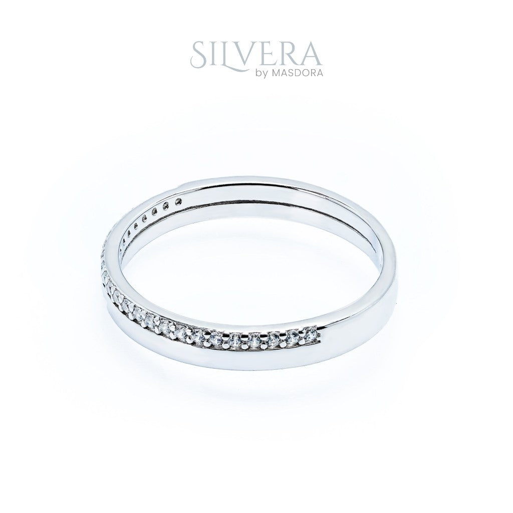 SILVERA 925 Silver Ring Rings Cincin Perak ~ Eternal Love Wedding Band, 925 Silver by Masdora