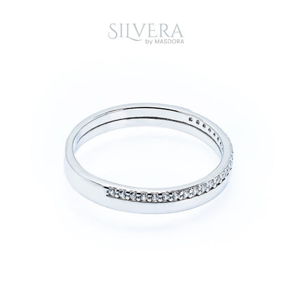SILVERA 925 Silver Ring Rings Cincin Perak ~ Eternal Love Wedding Band, 925 Silver by Masdora