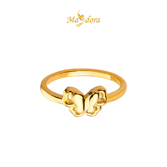 MASDORA 999 Gold Ring Rings Cincin Emas ~ Double Butterfly Frame (EMAS 999/24K)