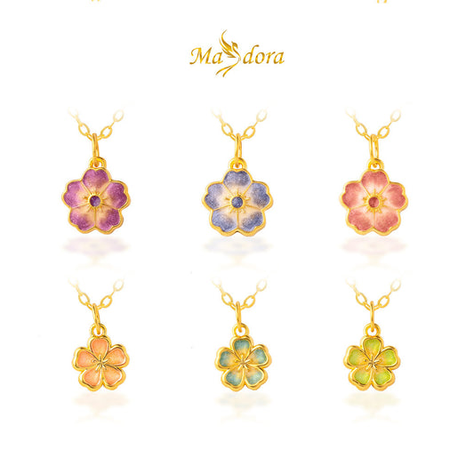 MASDORA 999 Gold Pendant Loket Emas ~ Tiny Flower Edition (EMAS 999/24K) -- FREE LEATHER BRACELET!