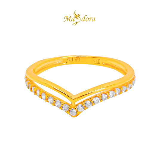 MASDORA 916 Gold Ring Rings Cincin Emas ~ Sparkling Duo V (EMAS 916/22K)