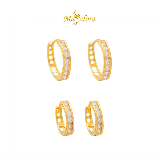 MASDORA 916 Gold Earrings Earring Subang Emas ~ Sparkling Galaxy Myriad Spring (EMAS 916/22K)