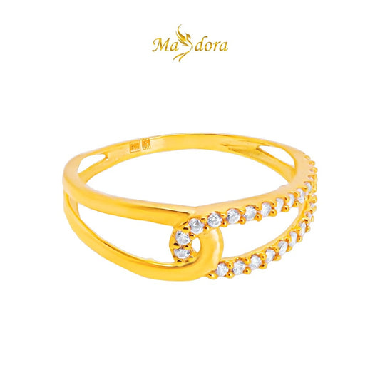 MASDORA 916 Gold Ring Rings Cincin Emas ~ Sparkling Cross Links (EMAS 916/22K)