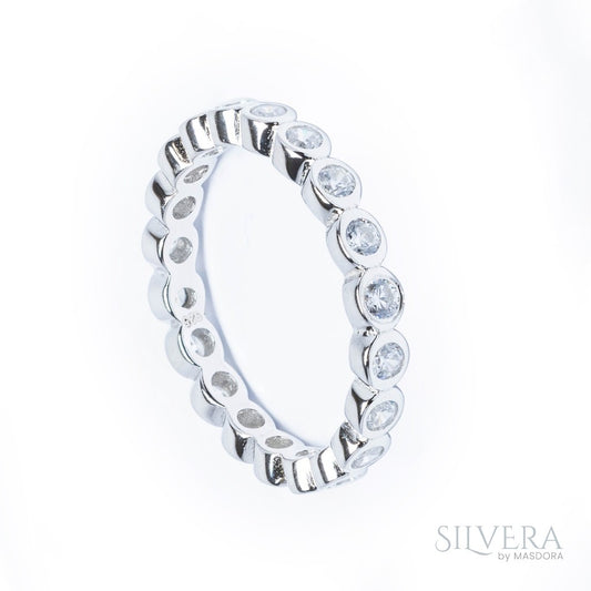 SILVERA 925 Silver Ring Rings Cincin Perak ~ Galaxy Myriad Band Ring, 925 Silver by Masdora