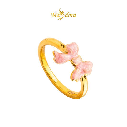 MASDORA 999 Gold Ring Rings Cincin Emas ~ Adorable Ribbon (EMAS 999/24K)