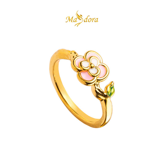 MASDORA 999 Gold Ring Rings Cincin Emas ~ Twee Pretty Flower (EMAS 999/24K)