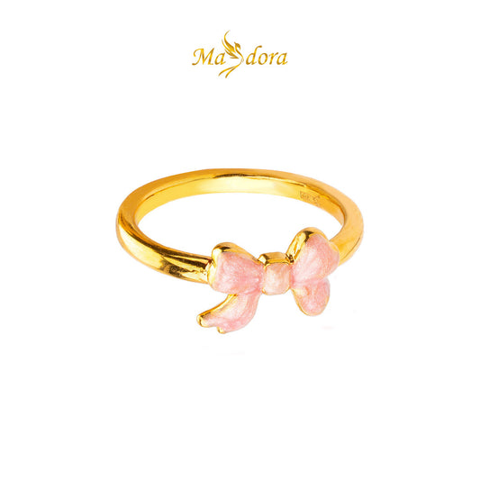 MASDORA 999 Gold Ring Rings Cincin Emas ~ Adorable Ribbon (EMAS 999/24K)