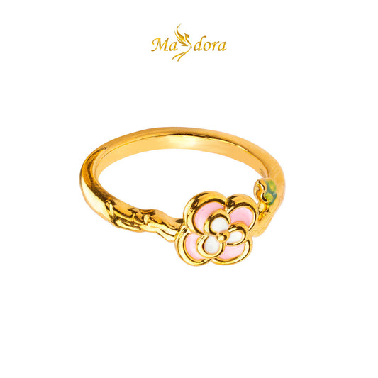 MASDORA 999 Gold Ring Rings Cincin Emas ~ Twee Pretty Flower (EMAS 999/24K)
