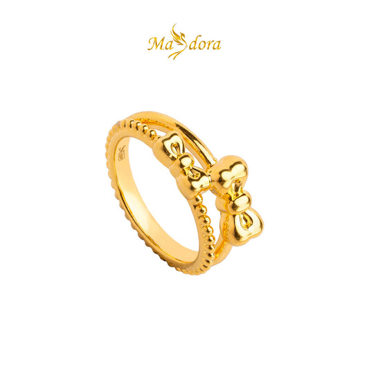 MASDORA 999 Gold Ring Rings Cincin Emas ~ Double Ethereal Ribbon (EMAS 999/24K)