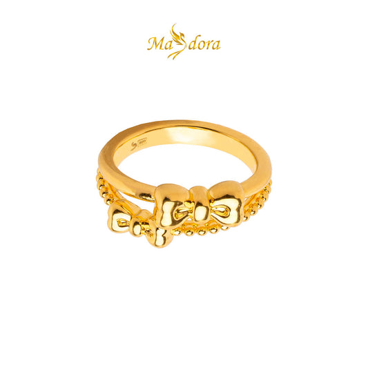MASDORA 999 Gold Ring Rings Cincin Emas ~ Double Ethereal Ribbon (EMAS 999/24K)