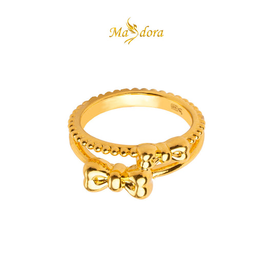 MASDORA 999 Gold Ring Rings Cincin Emas ~ Double Ethereal Ribbon (EMAS 999/24K)