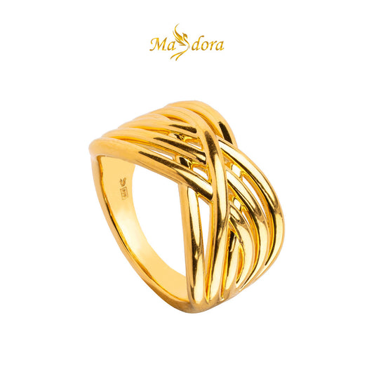 MASDORA 999 Gold Ring Rings Cincin Emas ~ Golden Luxury Wave (EMAS 999/24K)