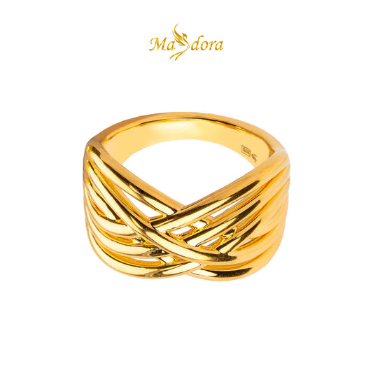 MASDORA 999 Gold Ring Rings Cincin Emas ~ Golden Luxury Wave (EMAS 999/24K)