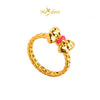MASDORA 999 Gold Ring Rings Cincin Emas ~ Mini Ribbon Chain (EMAS 999/24K)