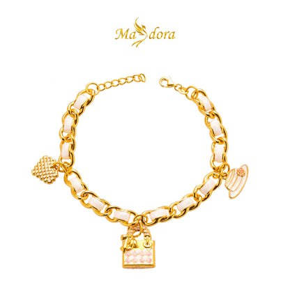 MASDORA 999 Gold Bracelet Rantai Tangan Emas ~ Twee Dangles Edition (EMAS 999/24K)