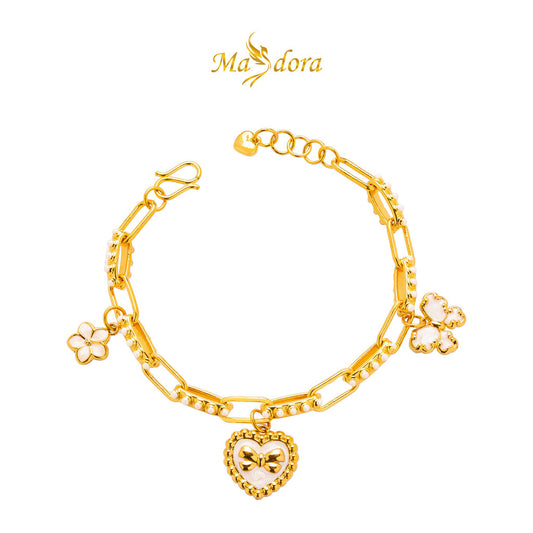 MASDORA 999 Gold Bracelet Rantai Tangan Emas ~ Twee Dangles Edition (EMAS 999/24K)