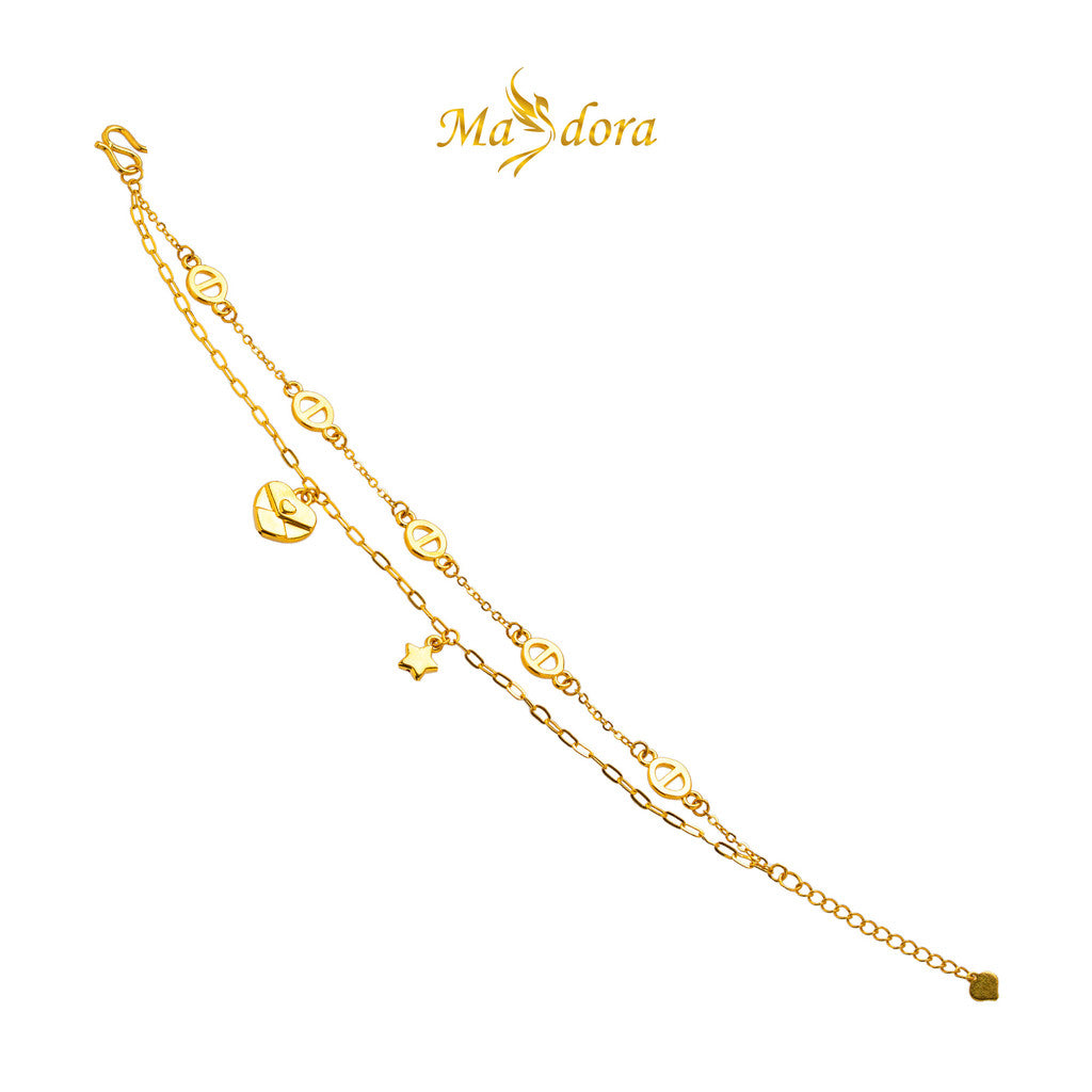 MASDORA 999 Gold Bracelet Rantai Tangan Emas ~ Love Letter Edition (EMAS 999/24K)
