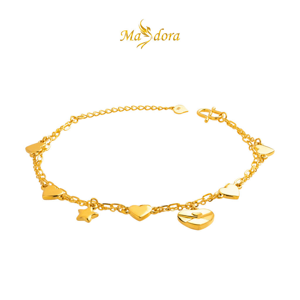 MASDORA 999 Gold Bracelet Rantai Tangan Emas ~ Love Letter Edition (EMAS 999/24K)