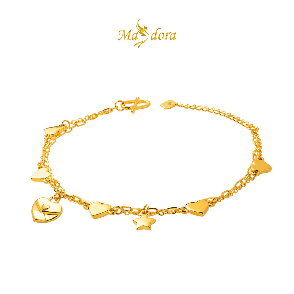 MASDORA 999 Gold Bracelet Rantai Tangan Emas ~ Love Letter Edition (EMAS 999/24K)