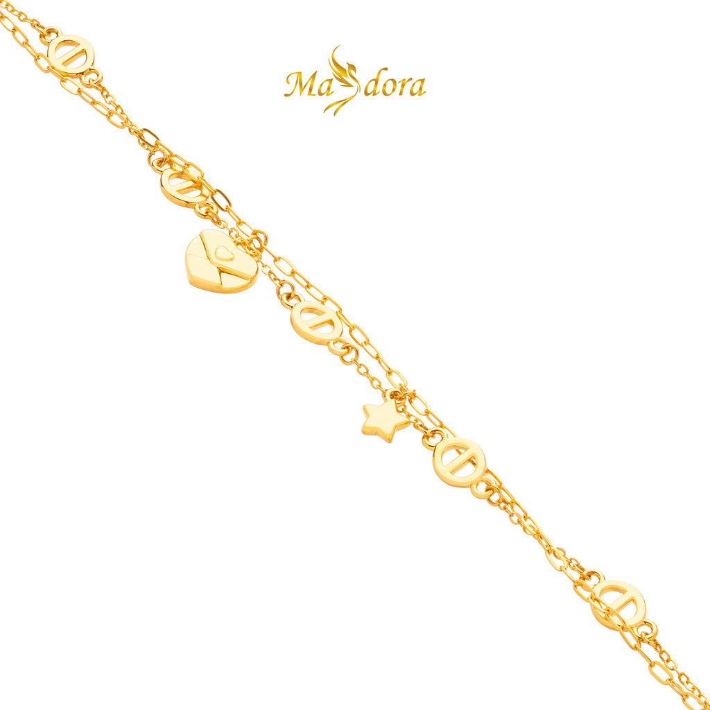 MASDORA 999 Gold Bracelet Rantai Tangan Emas ~ Love Letter Edition (EMAS 999/24K)