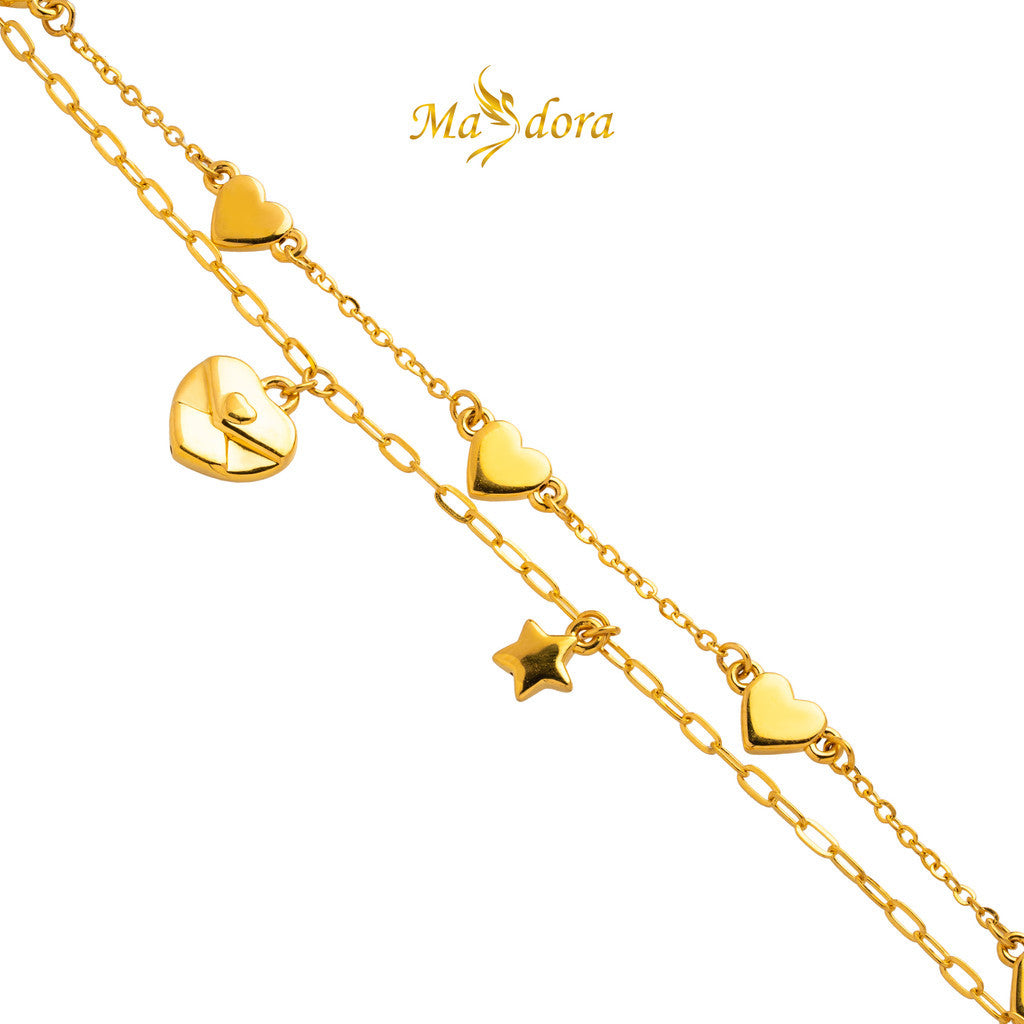 MASDORA 999 Gold Bracelet Rantai Tangan Emas ~ Love Letter Edition (EMAS 999/24K)