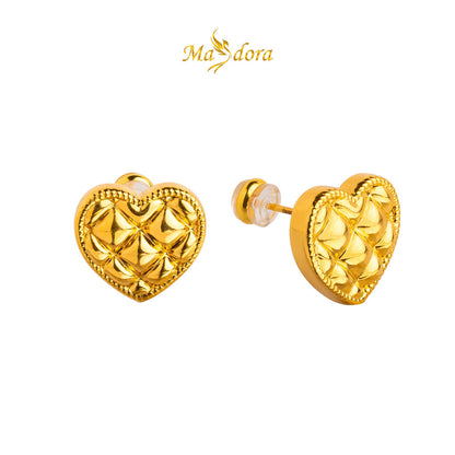 MASDORA 999 Gold Earring Earrings Emas ~ Golden Comfy Heart (EMAS 999/24K)