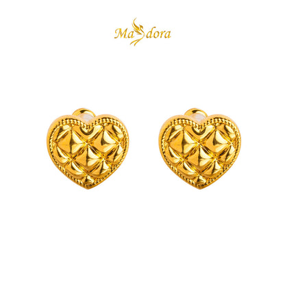 MASDORA 999 Gold Earring Earrings Emas ~ Golden Comfy Heart (EMAS 999/24K)