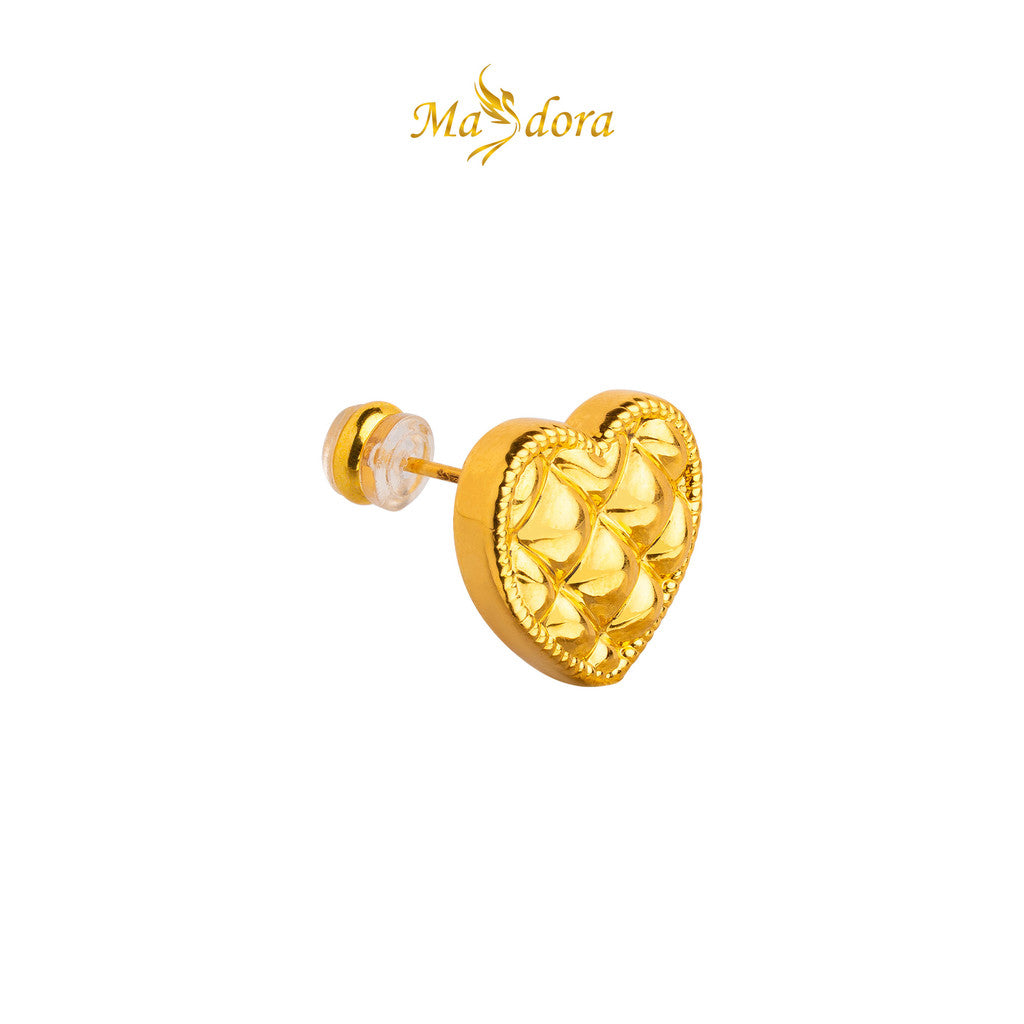 MASDORA 999 Gold Earring Earrings Emas ~ Golden Comfy Heart (EMAS 999/24K)