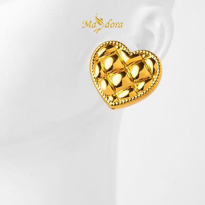 MASDORA 999 Gold Earring Earrings Emas ~ Golden Comfy Heart (EMAS 999/24K)