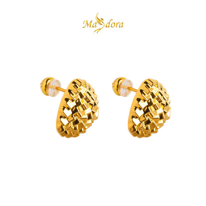 MASDORA 999 Gold Earring Earrings Emas ~ Golden Quartz Cutting (EMAS 999/24K)