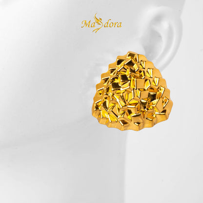 MASDORA 999 Gold Earring Earrings Emas ~ Golden Quartz Cutting (EMAS 999/24K)