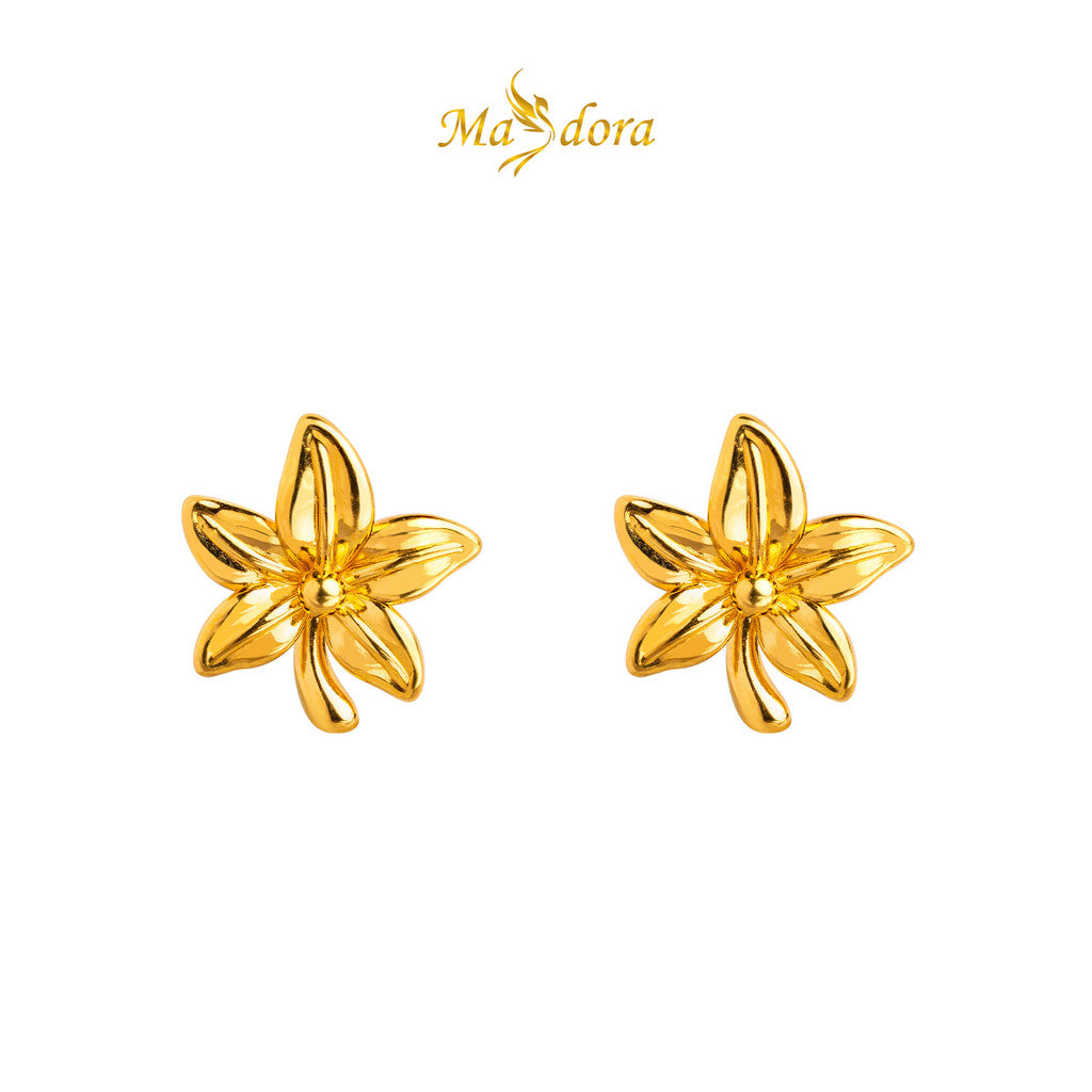 MASDORA 999 Gold Earring Earrings Emas ~ Wee Flower (EMAS 999/24K)