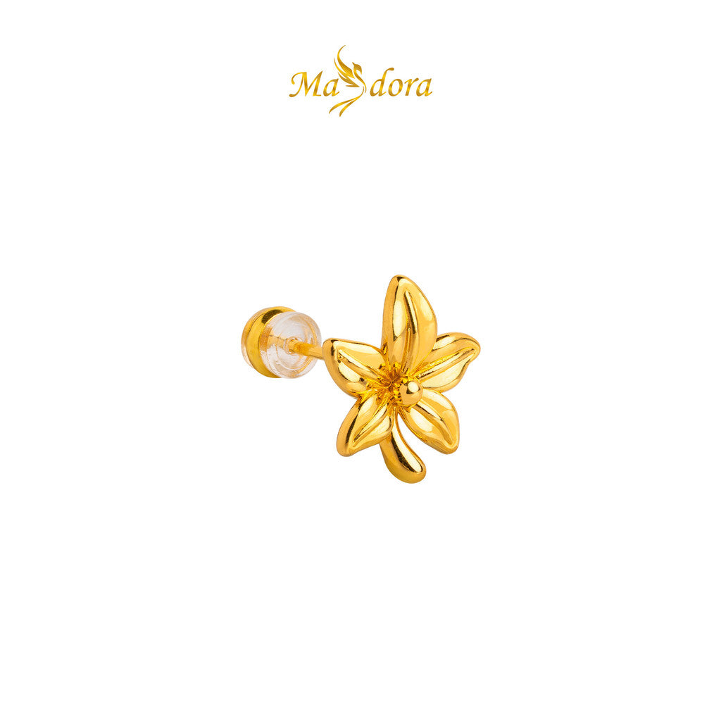 MASDORA 999 Gold Earring Earrings Emas ~ Wee Flower (EMAS 999/24K)